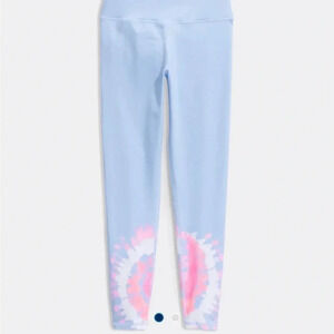 Vineyard Vines Performance Blue with pink print leggings Size M
